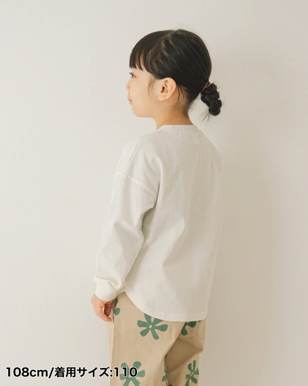 【ニコフラ】ラウンド ロングTシャツ / オフホワイト
