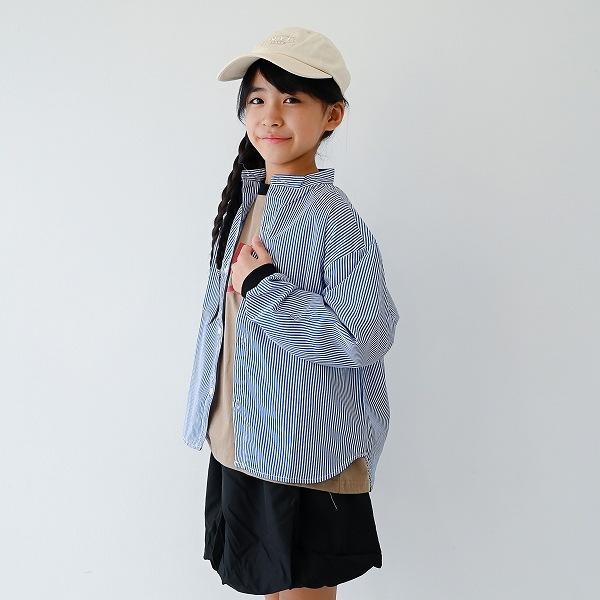 【25FW】ストライプシャツ / ブルー
