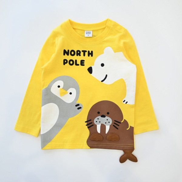 【25FW】北極南極動物 ロングTシャツ / イエロー