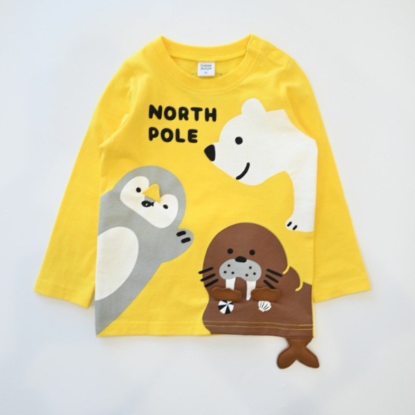 【25FW】北極南極動物 ロングTシャツ / イエロー