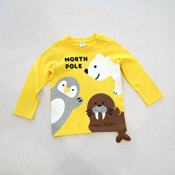 【25FW】北極南極動物 ロングTシャツ / イエロー