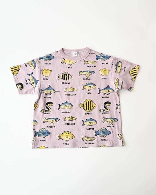 【ニコフラート】いろんな魚Ｔシャツ / ラベンダー
