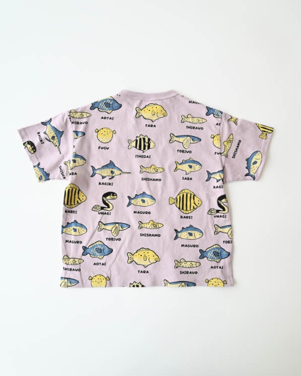 【ニコフラート】いろんな魚Ｔシャツ / ラベンダー