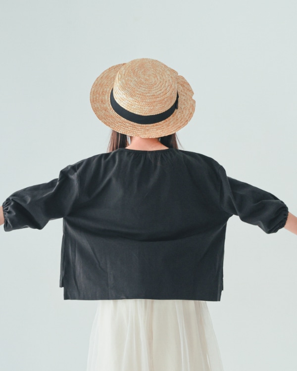 【26PS】袖バルーンロングTシャツ / ブラック