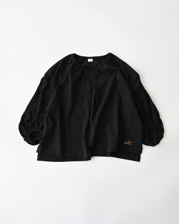 【26PS】袖バルーンロングTシャツ / ブラック