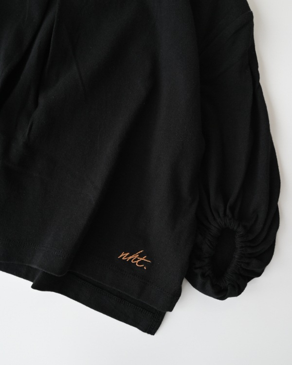 【26PS】袖バルーンロングTシャツ / ブラック