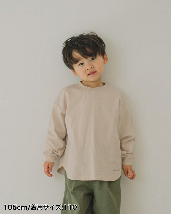 【ニコフラ】ラウンド ロングTシャツ / アイボリー 