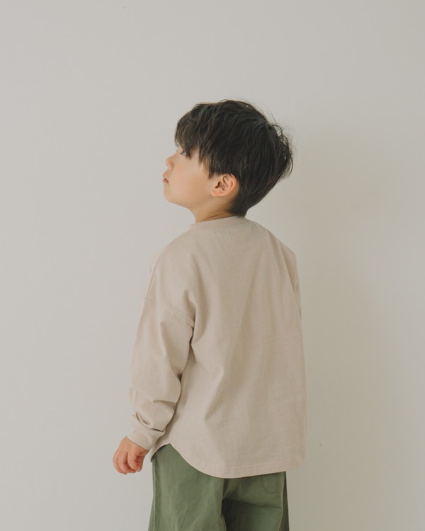 【ニコフラ】ラウンド ロングTシャツ / アイボリー 