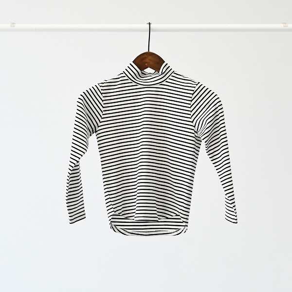 【25FW】ボーダープチハイネック L/S Tシャツ / ブラック