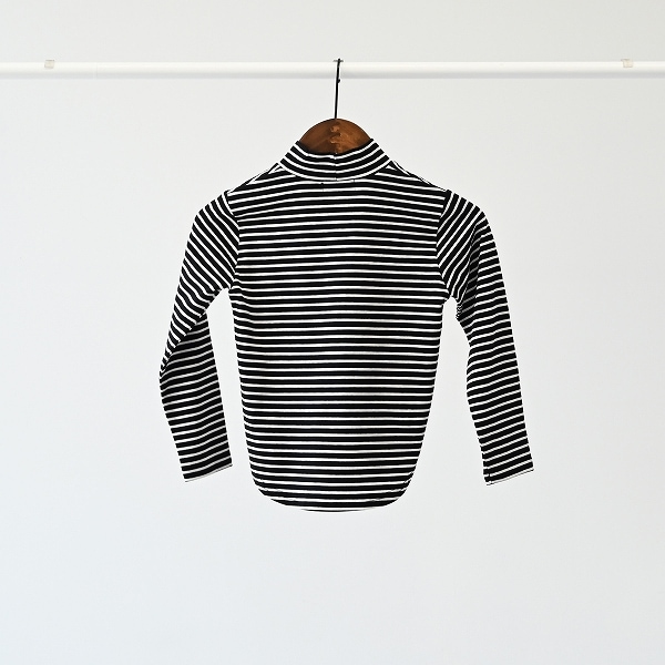 【25FW】ボーダープチハイネック L/S Tシャツ / ブラック