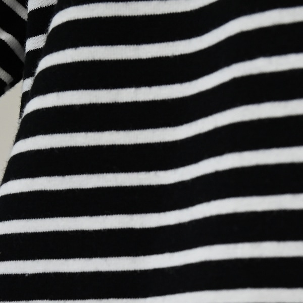 【25FW】ボーダープチハイネック L/S Tシャツ / ブラック