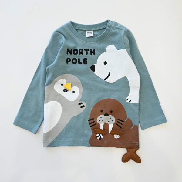 【25FW】北極南極動物 ロングTシャツ / ブルー