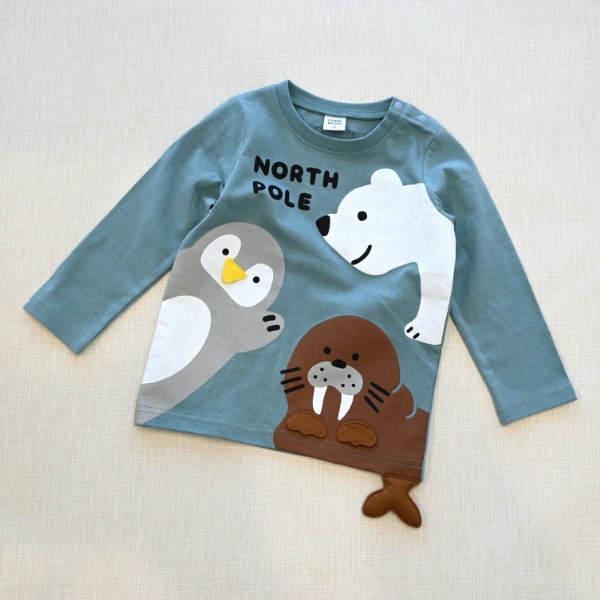 【25FW】北極南極動物 ロングTシャツ / ブルー