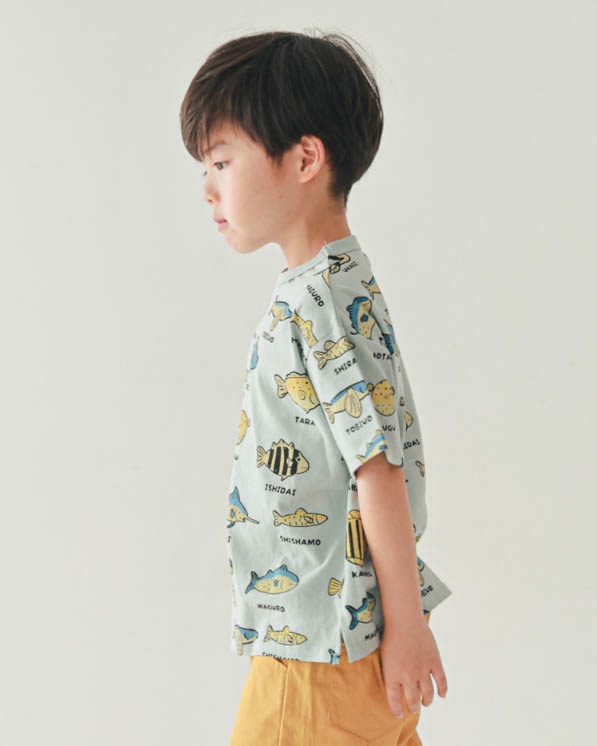 【ニコフラート】いろんな魚Ｔシャツ / サックス