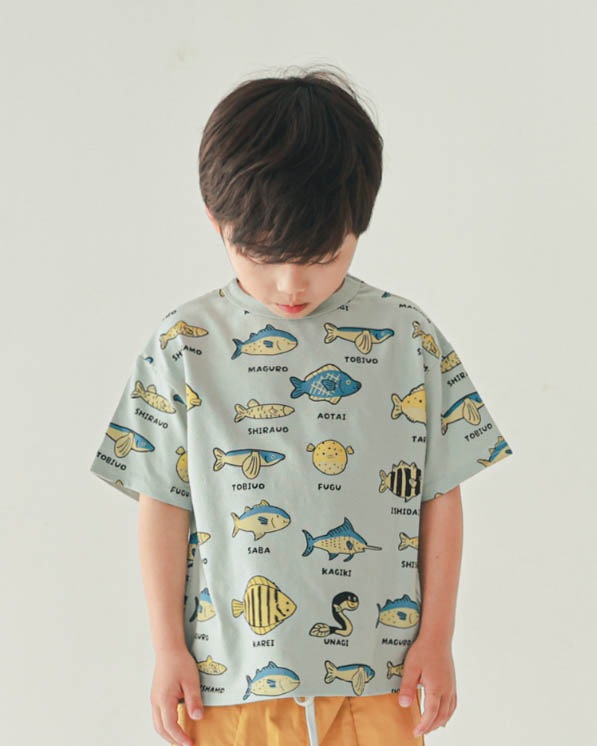 【ニコフラート】いろんな魚Ｔシャツ / サックス