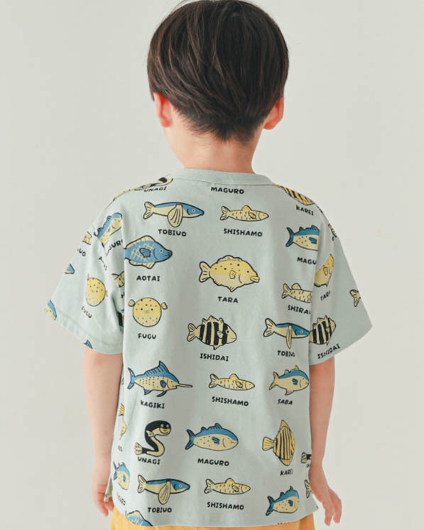 【ニコフラート】いろんな魚Ｔシャツ / サックス