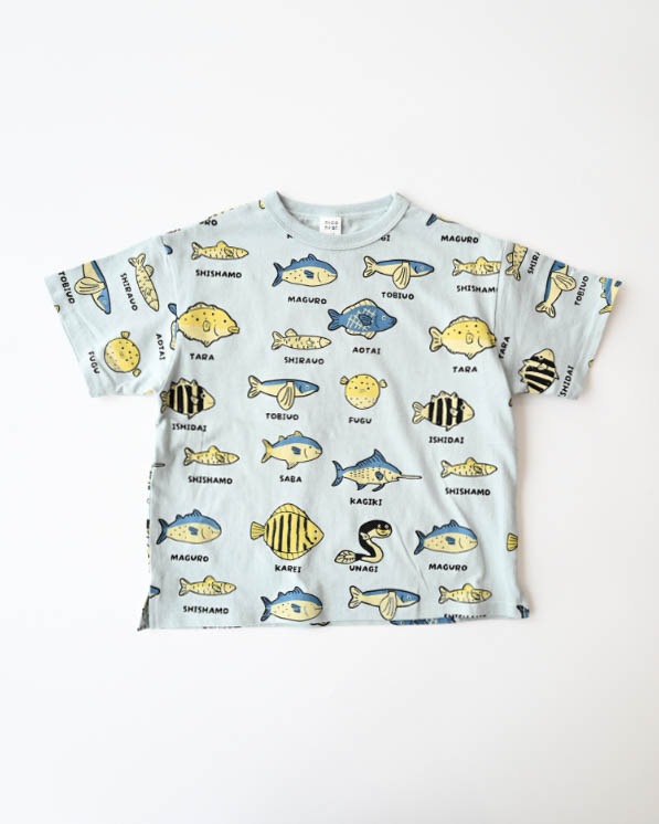 【ニコフラート】いろんな魚Ｔシャツ / サックス