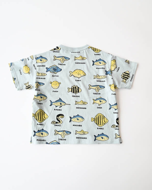 【ニコフラート】いろんな魚Ｔシャツ / サックス