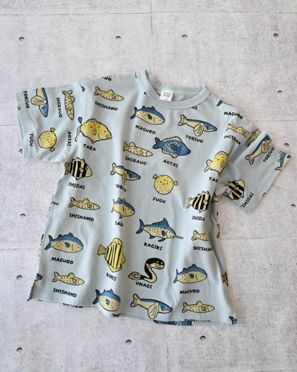 【ニコフラート】いろんな魚Ｔシャツ / サックス
