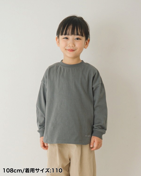 【ニコフラ】ラウンド ロングTシャツ / チャコールグレー 