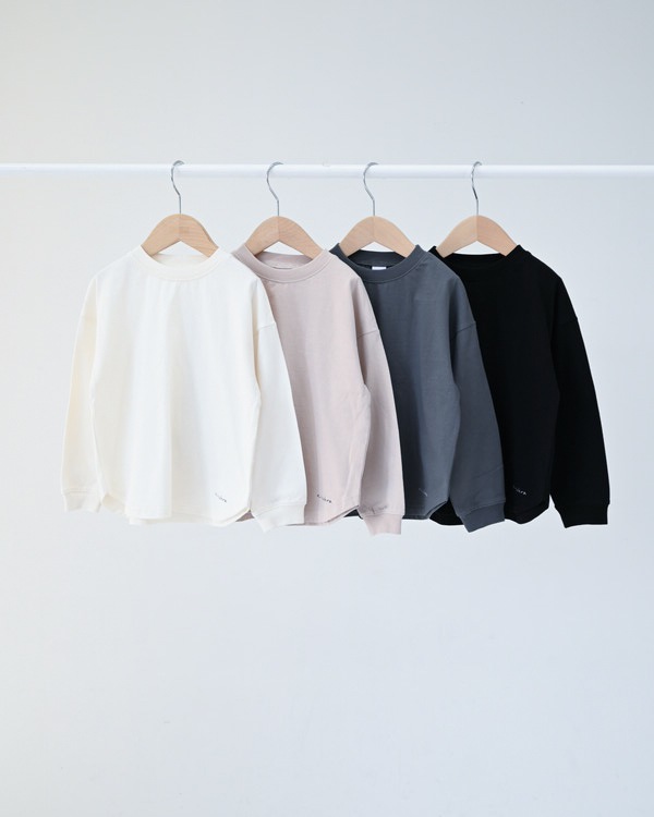 【ニコフラ】ラウンド ロングTシャツ / チャコールグレー 