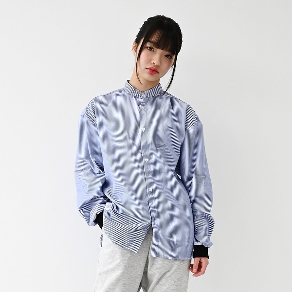 【25FW】ストライプシャツ / ブルー