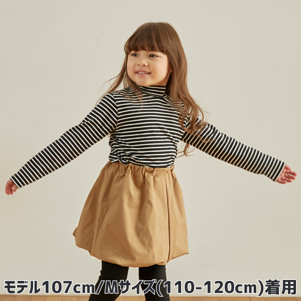 【25FW】ボーダープチハイネック L/S Tシャツ / ブラックボーダー