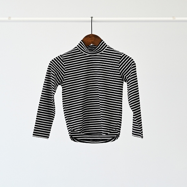 【25FW】ボーダープチハイネック L/S Tシャツ / ブラックボーダー