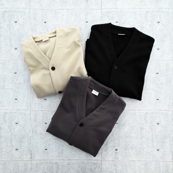 【25FW】スウェット カーディガン / チャコールグレー