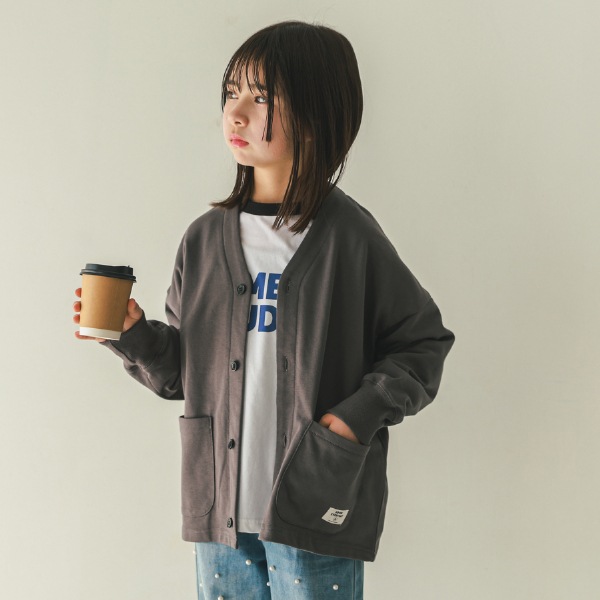【25FW】スウェット カーディガン / チャコールグレー