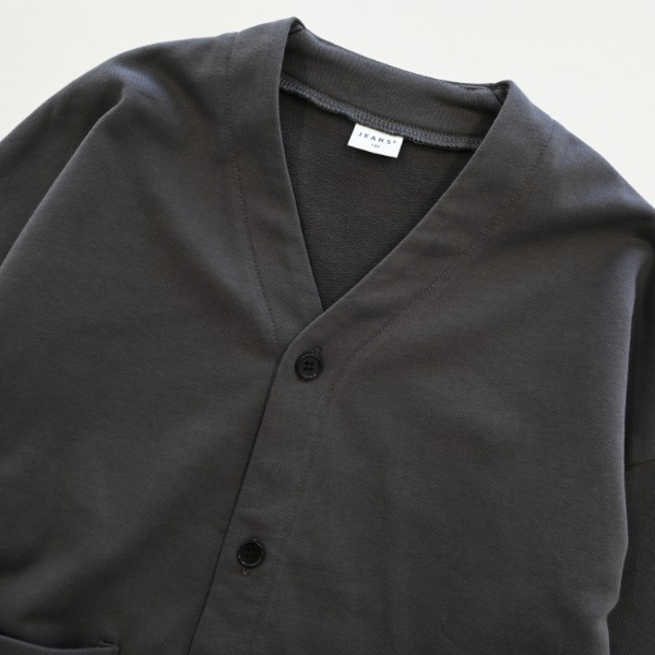 【25FW】スウェット カーディガン / チャコールグレー