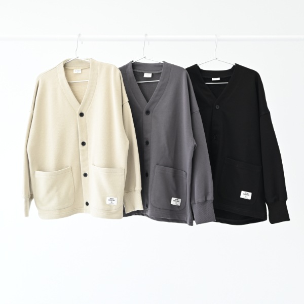 【25FW】スウェット カーディガン / チャコールグレー