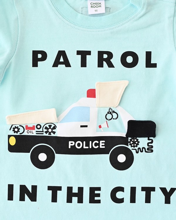 【チークルーム】パトカー Tシャツ / サックス  