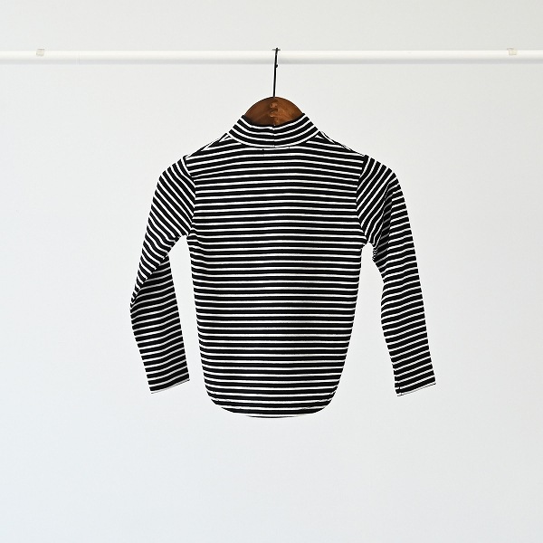 【25FW】ボーダープチハイネック L/S Tシャツ / ブラック