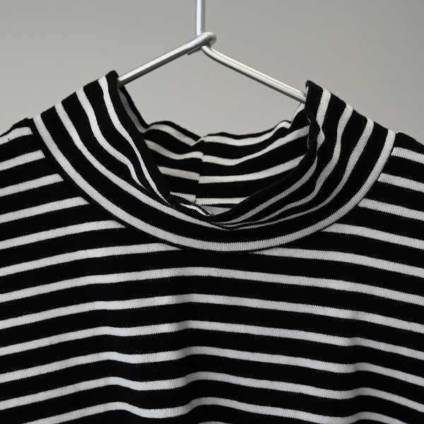 【25FW】ボーダープチハイネック L/S Tシャツ / ブラックボーダー