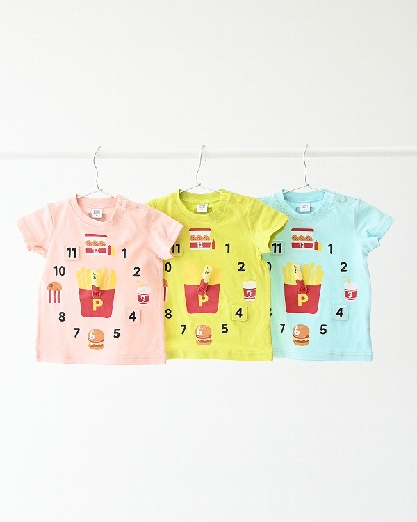 【チークルーム】ポテトの時計 Tシャツ / ピンク  