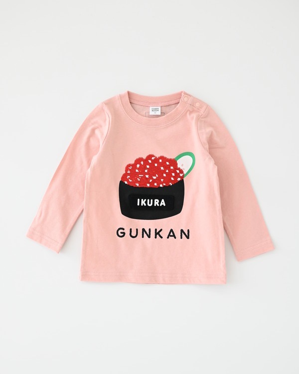 【チークルーム】いくら ロングTシャツ / ピンク