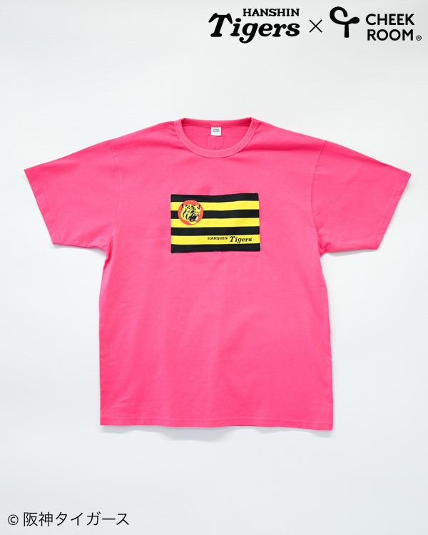 【チークルーム】阪神タイガース限定コラボ 球団旗 Tシャツ 大人 / ピンク