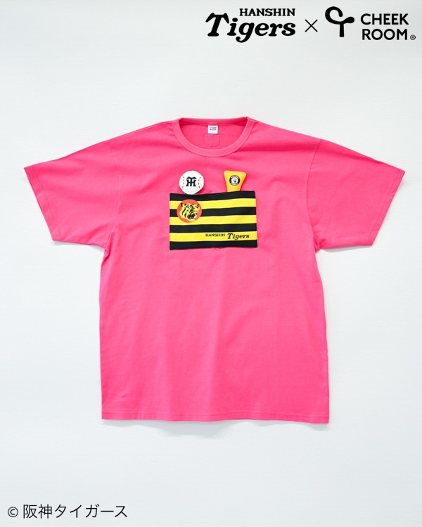 【チークルーム】阪神タイガース限定コラボ 球団旗 Tシャツ 大人 / ピンク