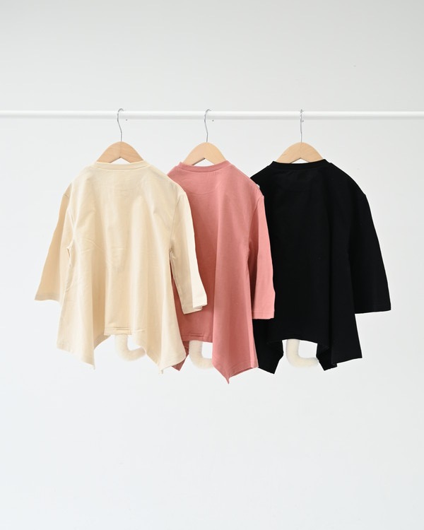 【ニコフラート】ねこ ロングTシャツ / ブラック 