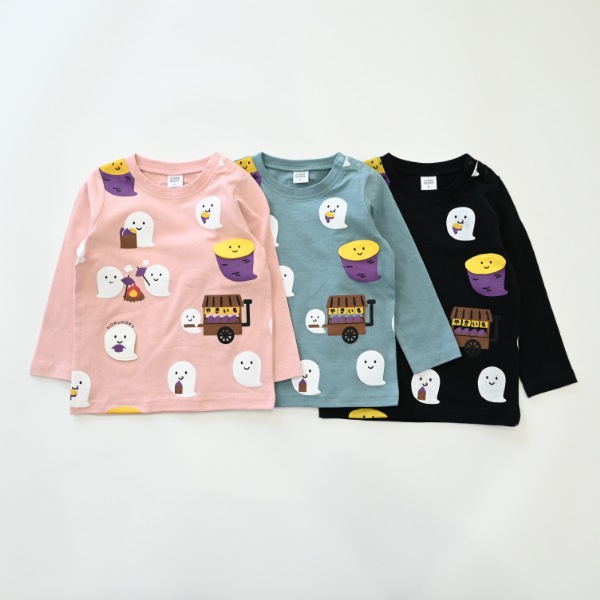 【25FW】おばけの焼きいも ロングＴシャツ / ピンク