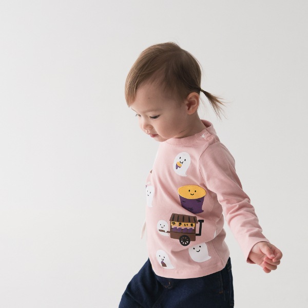 【25FW】おばけの焼きいも ロングＴシャツ / ピンク