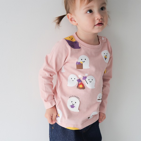 【25FW】おばけの焼きいも ロングＴシャツ / ピンク