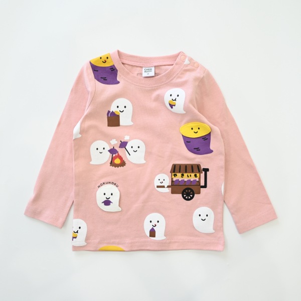 【25FW】おばけの焼きいも ロングＴシャツ / ピンク