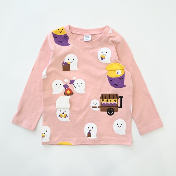 【25FW】おばけの焼きいも ロングＴシャツ / ピンク