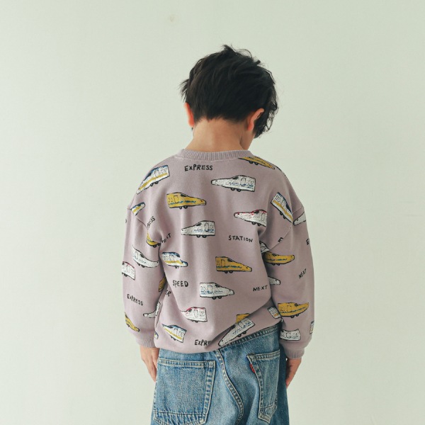 【25FW】新幹線柄 トレーナー / ラベンダー
