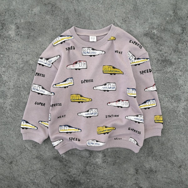 【25FW】新幹線柄 トレーナー / ラベンダー
