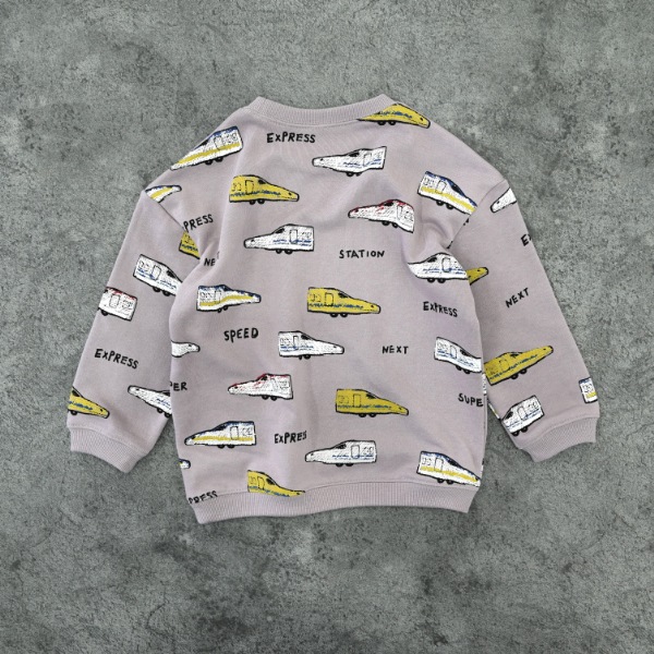 【25FW】新幹線柄 トレーナー / ラベンダー