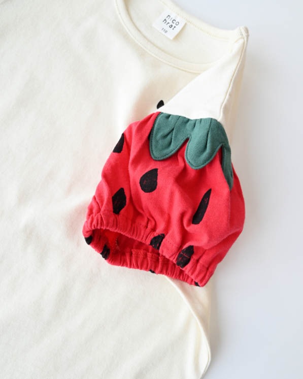 【26PS】いちご袖Ｔシャツ / アイボリー