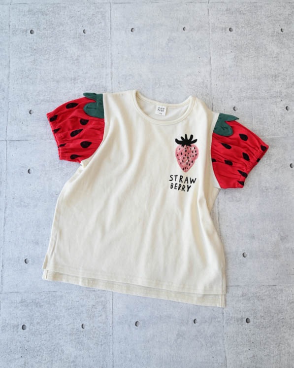 【26PS】いちご袖Ｔシャツ / アイボリー